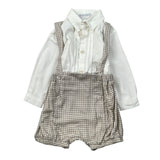 Barcellino Completo 3Pz Camicia Body-Salopette-Papillon Beige per Neonato 115615 BEIGE BARCELLINO 