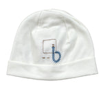 Barcellino Cappello tinta unita con Stampa Bianco per Neonato 120405 BIANCO BARCELLINO 