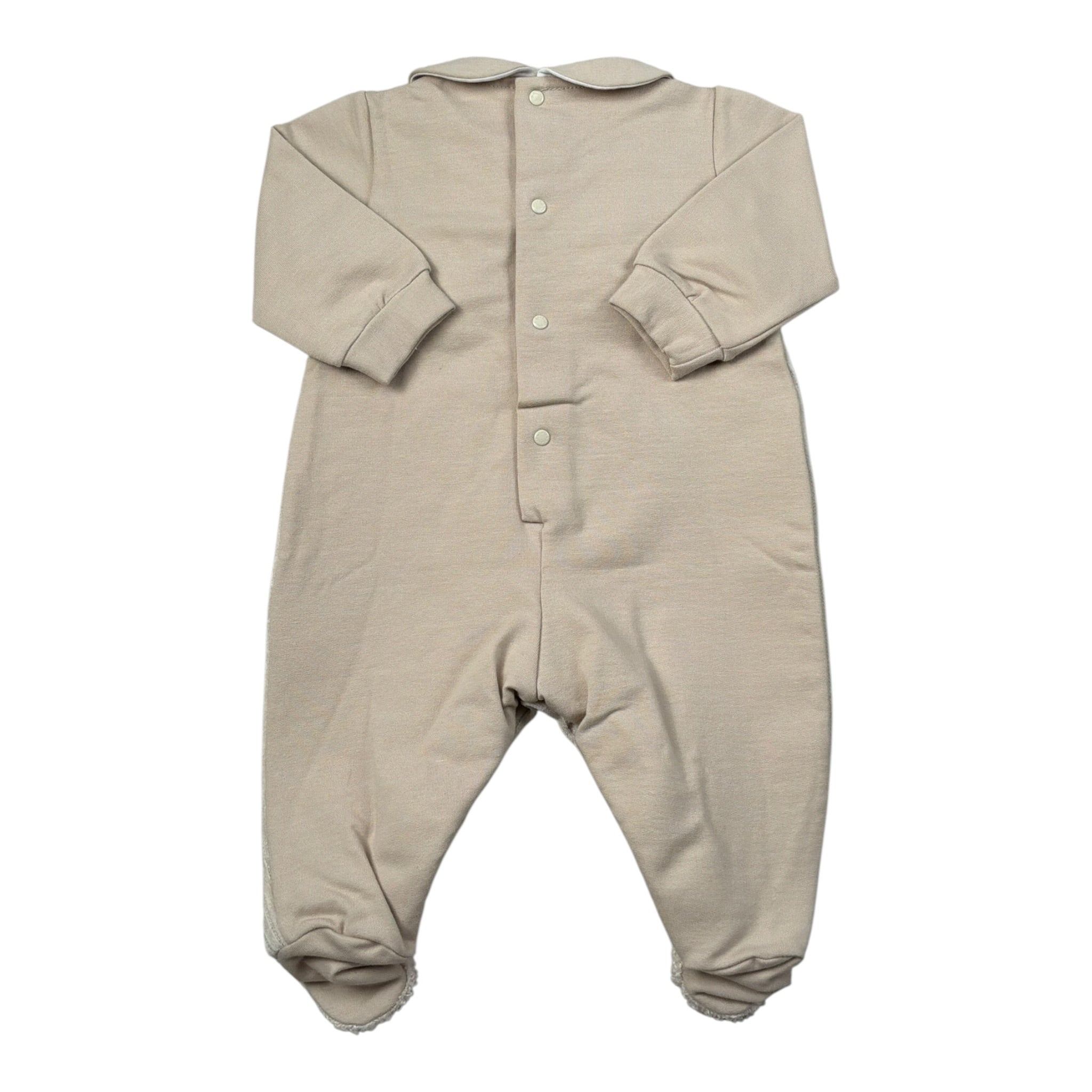 Barcellino Tutina tinta unita con Stampa Beige per Neonato 125101 BEIGE BARCELLINO 