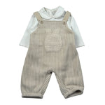 Barcellino Completo 2Pz Body-Salopette Bicolore Bianco/Beige per Neonato 125112X BIANCO/BEIGE BARCELLINO 