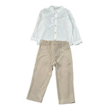 Barcellino Completo 2Pz Pantalone-Camicia Beige per Neonato 125113 BEIGE BARCELLINO 