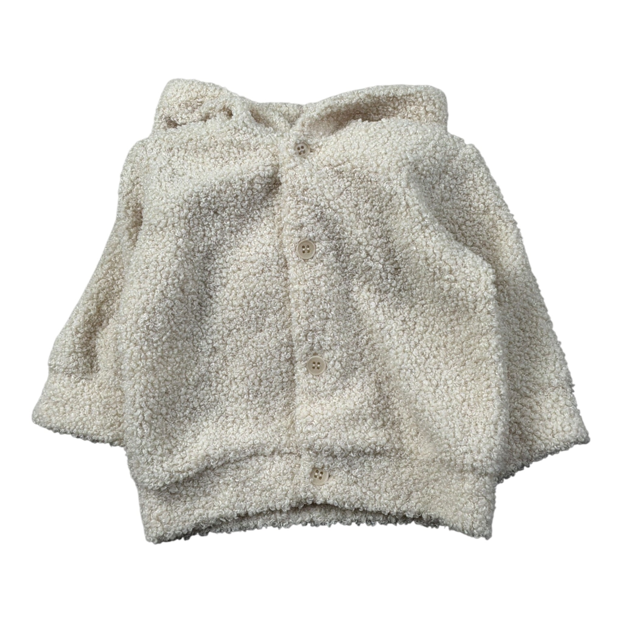 Barcellino Pelliccia Teddy tinta unita con Cappuccio Beige per Neonato 125114 BEIGE BARCELLINO 