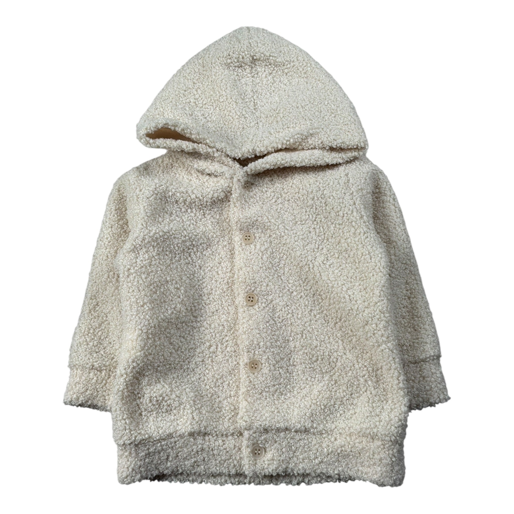 Barcellino Pelliccia Teddy tinta unita con Cappuccio Beige per Neonato 125114X BEIGE BARCELLINO 