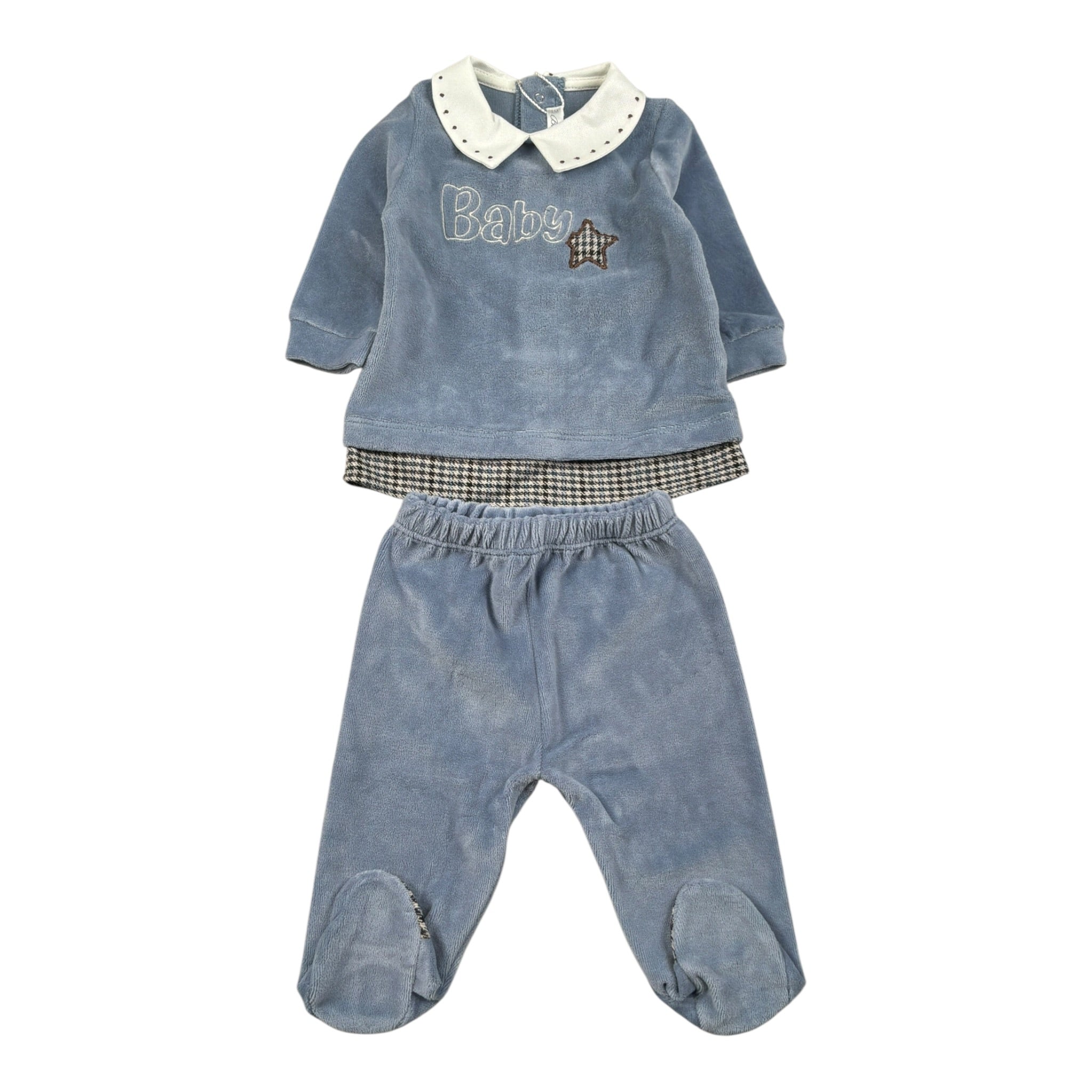 Barcellino Completo 2Pz Maglia-Ghettina Azzurro per Neonato 125202 AZZURRO BARCELLINO 