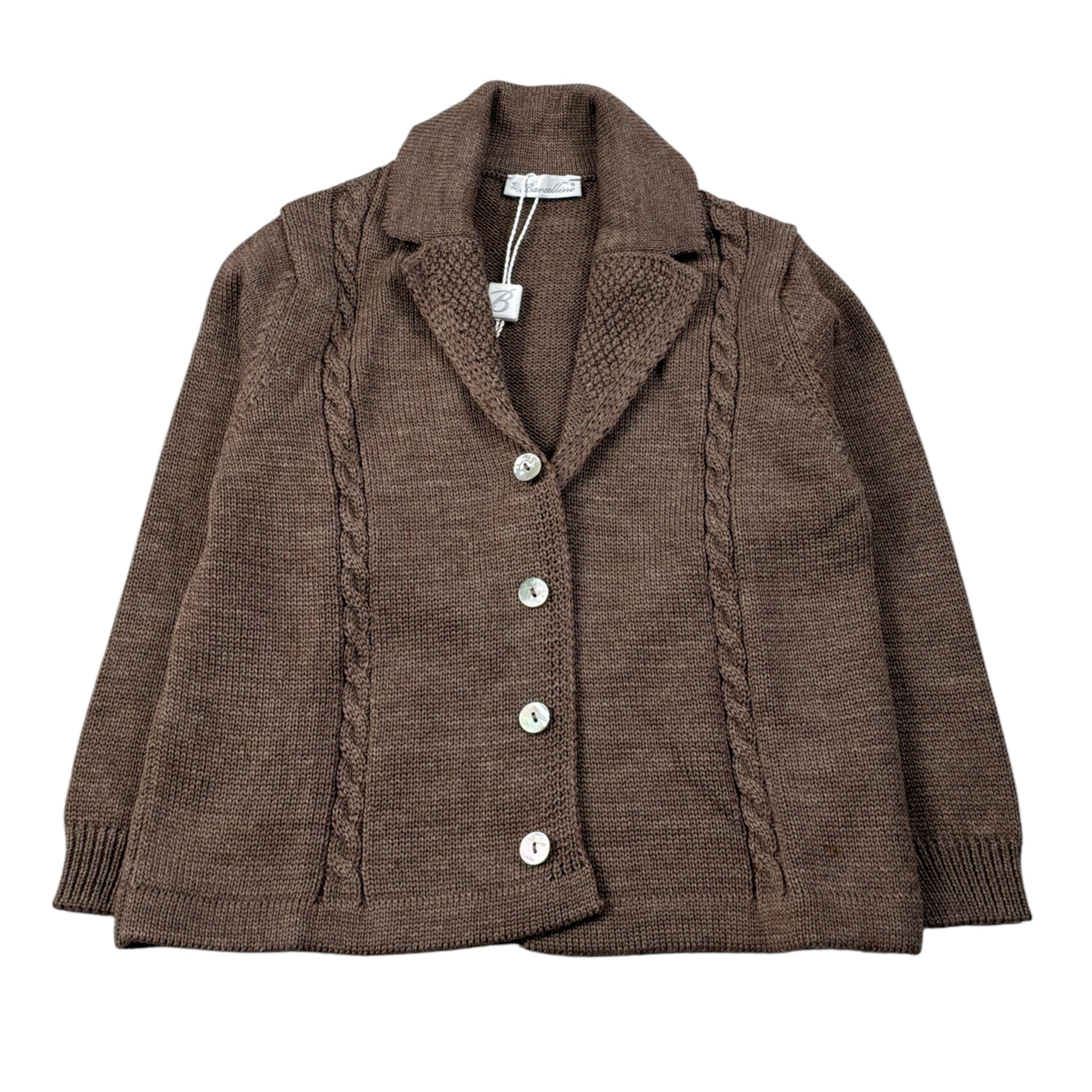 Barcellino Cardigan tinta unita Marrone per Neonato 125211 MARRONE BARCELLINO 