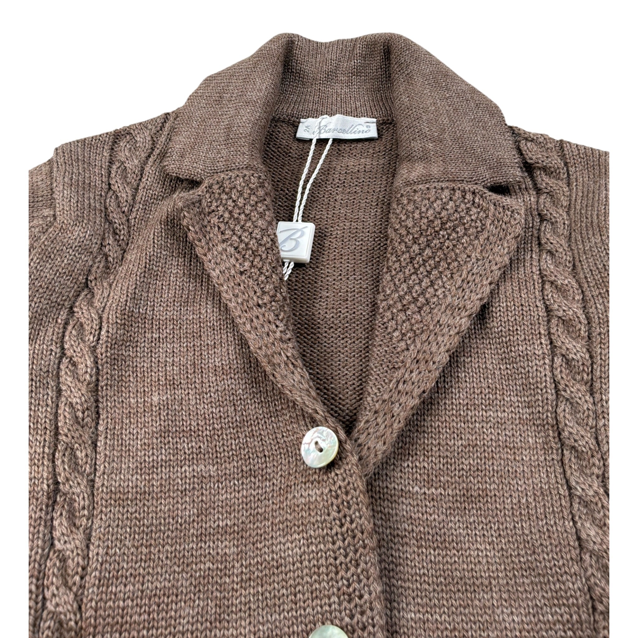 Barcellino Cardigan tinta unita Marrone per Neonato 125211 MARRONE BARCELLINO 