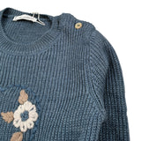Barcellino Maglia Girocollo tinta unita con Stampa Azzurro per Neonata 125215X AZZURRO BARCELLINO 