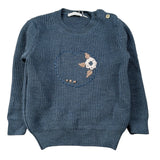 Barcellino Maglia Girocollo tinta unita con Stampa Azzurro per Neonata 125215X AZZURRO BARCELLINO 