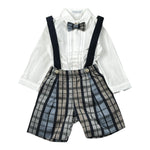 Barcellino Completo 3Pz Camicia Body-Salopette-Papillon Blu per Neonato 125219 BLU BARCELLINO 