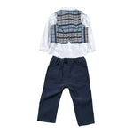 Barcellino Abito Cerimonia 4Pz Camicia-Pantalone-Gilet-Papillon Blu per Neonato 125220 BLU BARCELLINO 