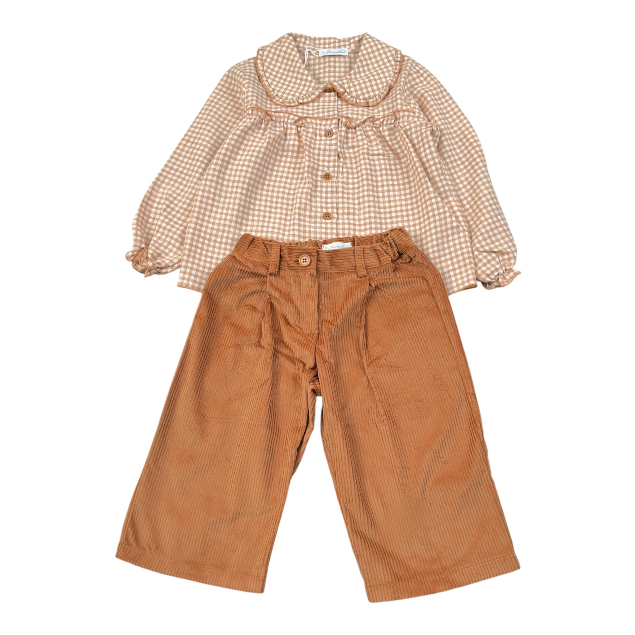 Barcellino Completo 2Pz Camicia-Pantalone Cammello per Bambina 125318 CAMMELLO BARCELLINO 