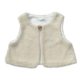Barcellino Gilet Modello Teddy tinta unita Panna per Neonata 125319 PANNA BARCELLINO 