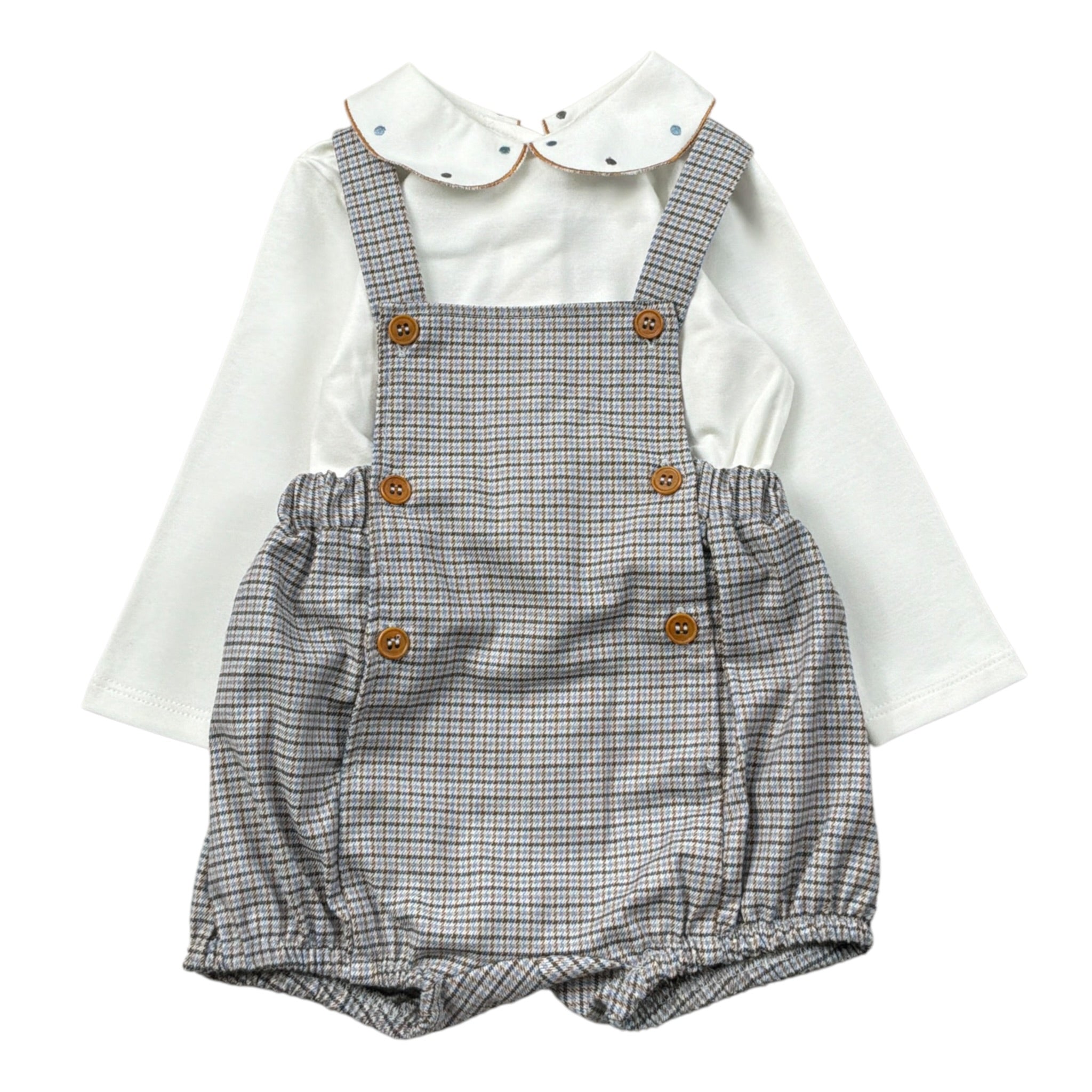 Barcellino Completo 2Pz Camicia-Salopette Bianco per Neonata 125409 BIANCO BARCELLINO 
