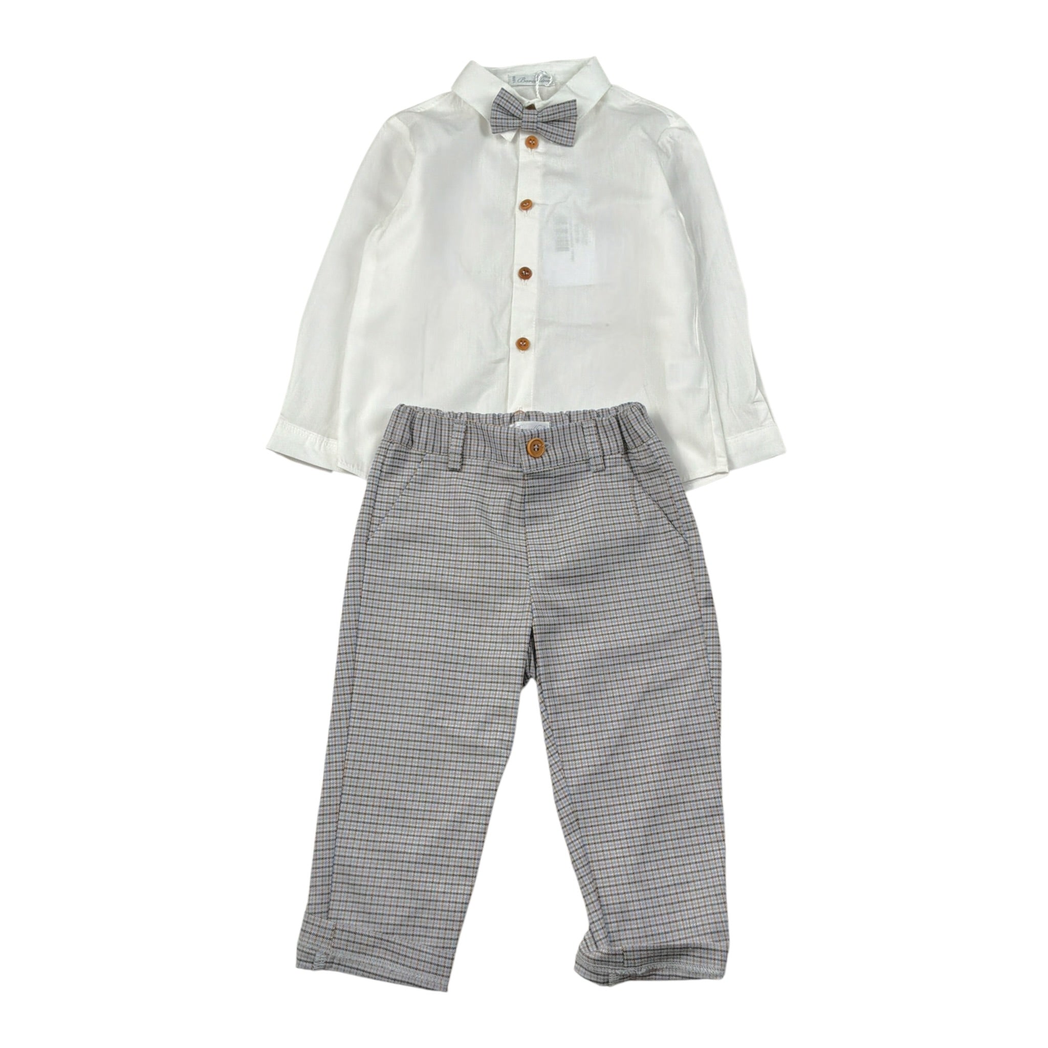 Barcellino Completo 3Pz Pantalone-Camicia-Papillons Bianco per Neonato 125410N BIANCO BARCELLINO 
