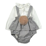 Barcellino Completo 2Pz Camicia-Salopette Bianco per Neonata 125413 BIANCO BARCELLINO 