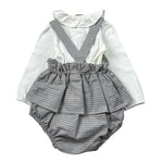 Barcellino Completo 2Pz Camicia-Salopette Bianco per Neonata 125413 BIANCO BARCELLINO 