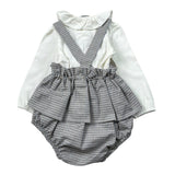 Barcellino Completo 2Pz Camicia-Salopette Bianco per Neonata 125413 BIANCO BARCELLINO 