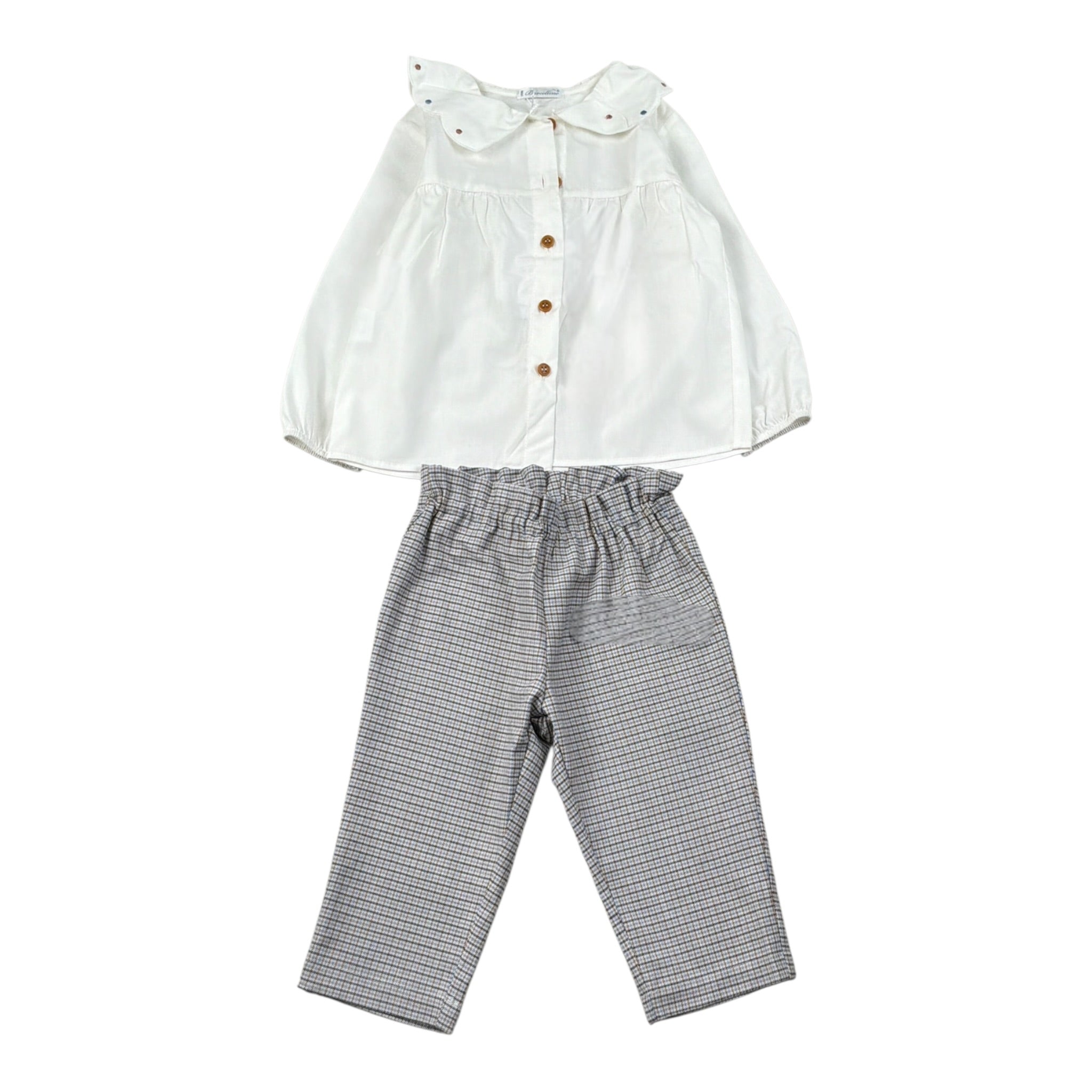 Barcellino Completo 2Pz Pantalone-Camicia Bianco per Neonata 125414 BIANCO BARCELLINO 