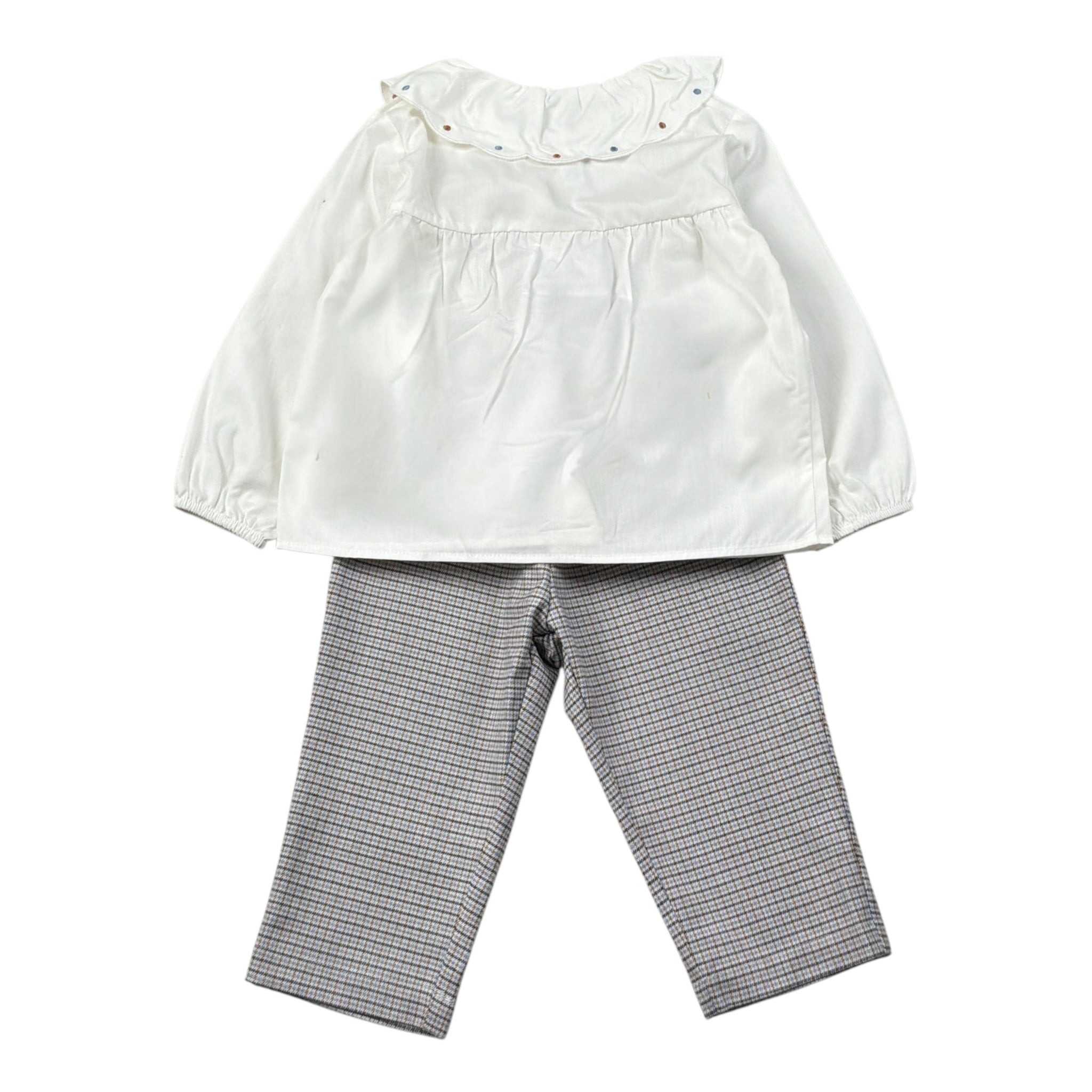 Barcellino Completo 2Pz Pantalone-Camicia Bianco per Neonata 125414 BIANCO BARCELLINO 