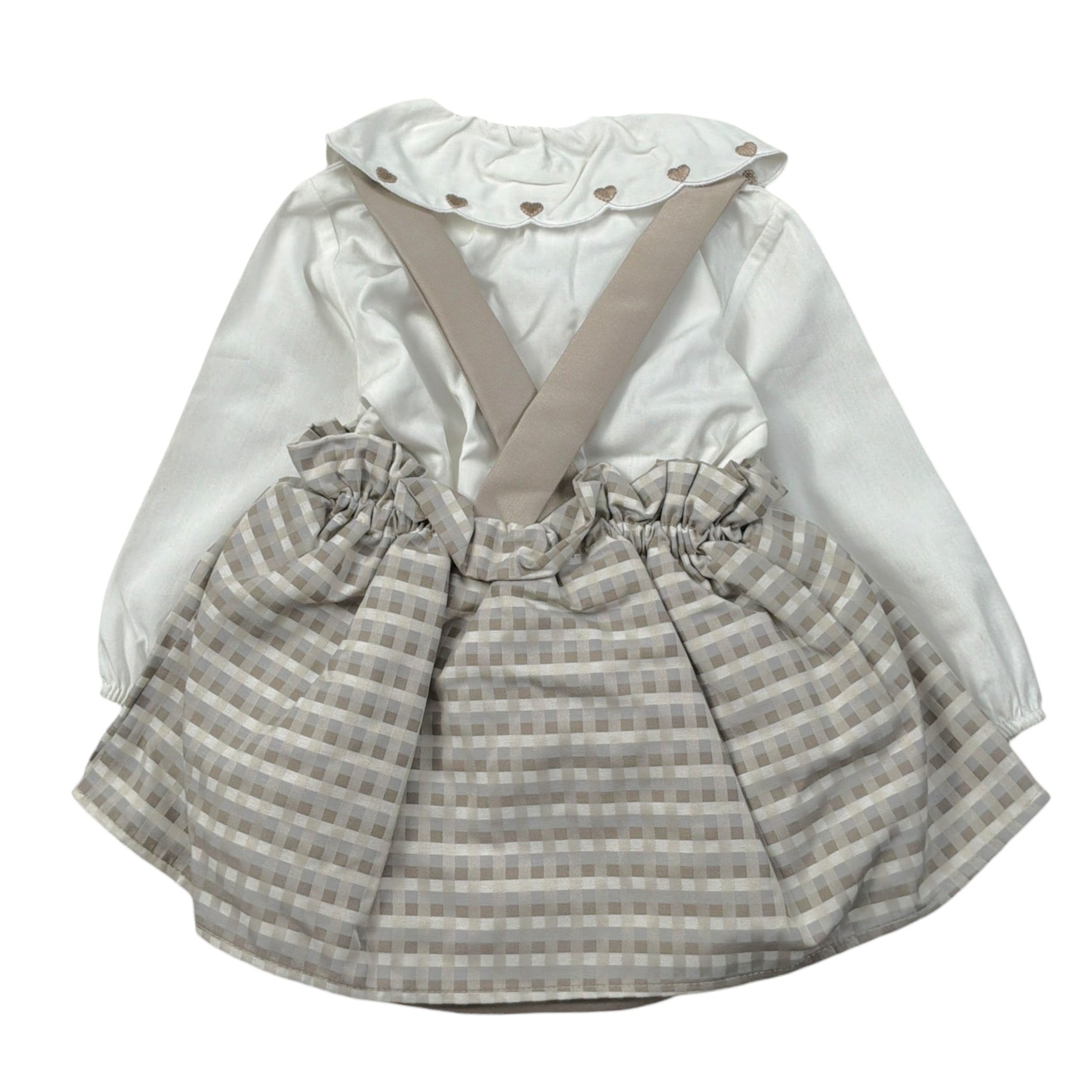 Barcellino Completo 2Pz Camicia-Salopette Bianco per Neonata 125521 BIANCO BARCELLINO 