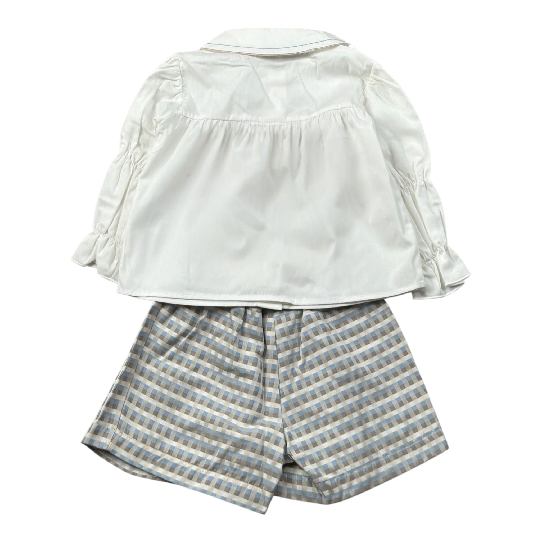Barcellino Completo 2Pz Camicia-Short Bianco per Neonata 125522 BIANCO BARCELLINO 