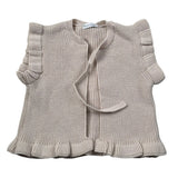 Barcellino Gilet In Maglia Giromanica tinta unita Beige per Neonata 125523 BEIGE BARCELLINO 