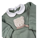 Barcellino Tutina tinta unita con Colletto Verde per Neonato 125601 VERDE BARCELLINO 
