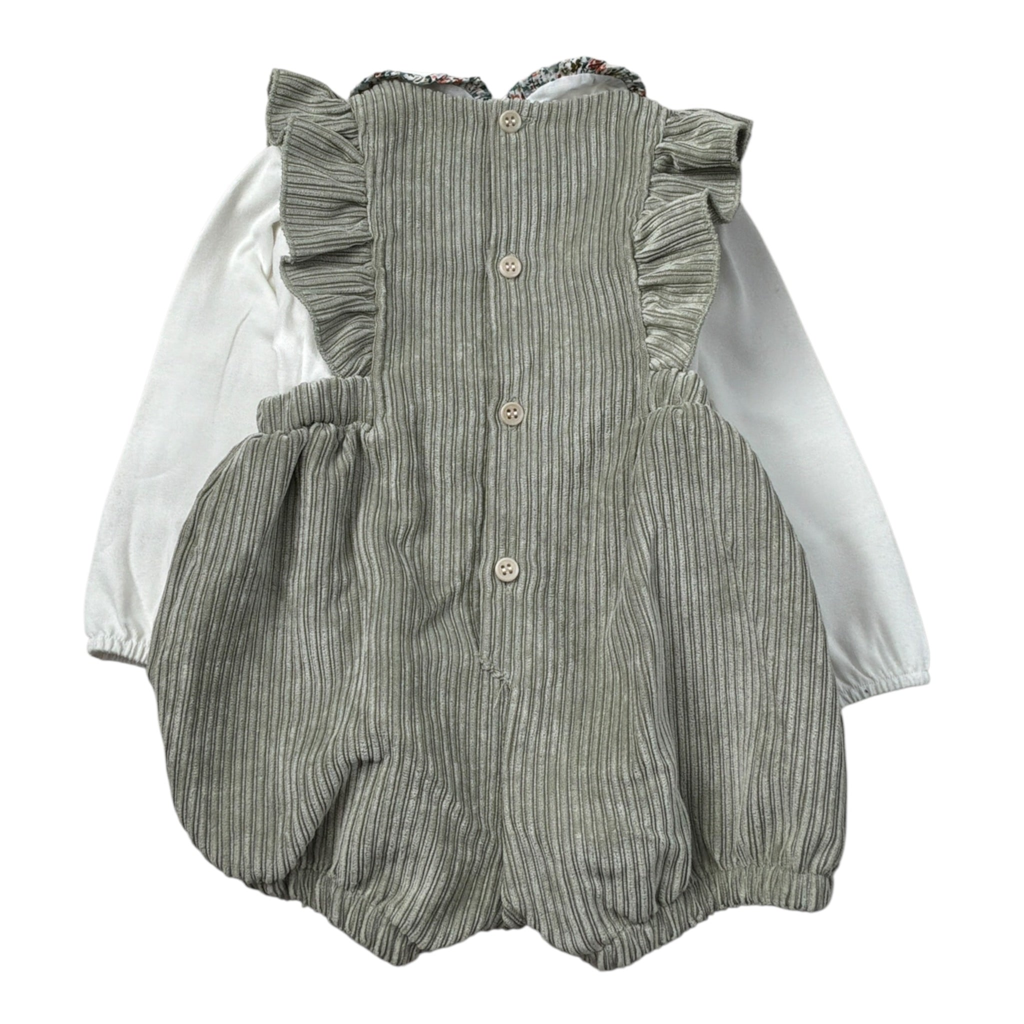 Barcellino Completo 2Pz Body-Salopette Verde per Neonata 125710 VERDE BARCELLINO 