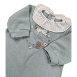 Barcellino Tutina tinta unita con Colletto Verde per Neonata 125901 VERDE BARCELLINO 