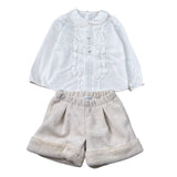 Barcellino Completo 2Pz Camicia-Shorts Bianco per Neonata 125920 BIANCO BARCELLINO 