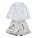 Barcellino Completo 2Pz Camicia-Shorts Bianco per Neonata 125920 BIANCO BARCELLINO 
