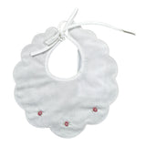Barcellino Bavetta tinta unita con Ricami Bianco per Neonata 126004 BIANCO BARCELLINO 
