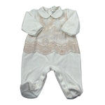 Barcellino Tutina Manica Lunga In Ciniglia Bianco per Neonata 126201 BIANCO BARCELLINO 