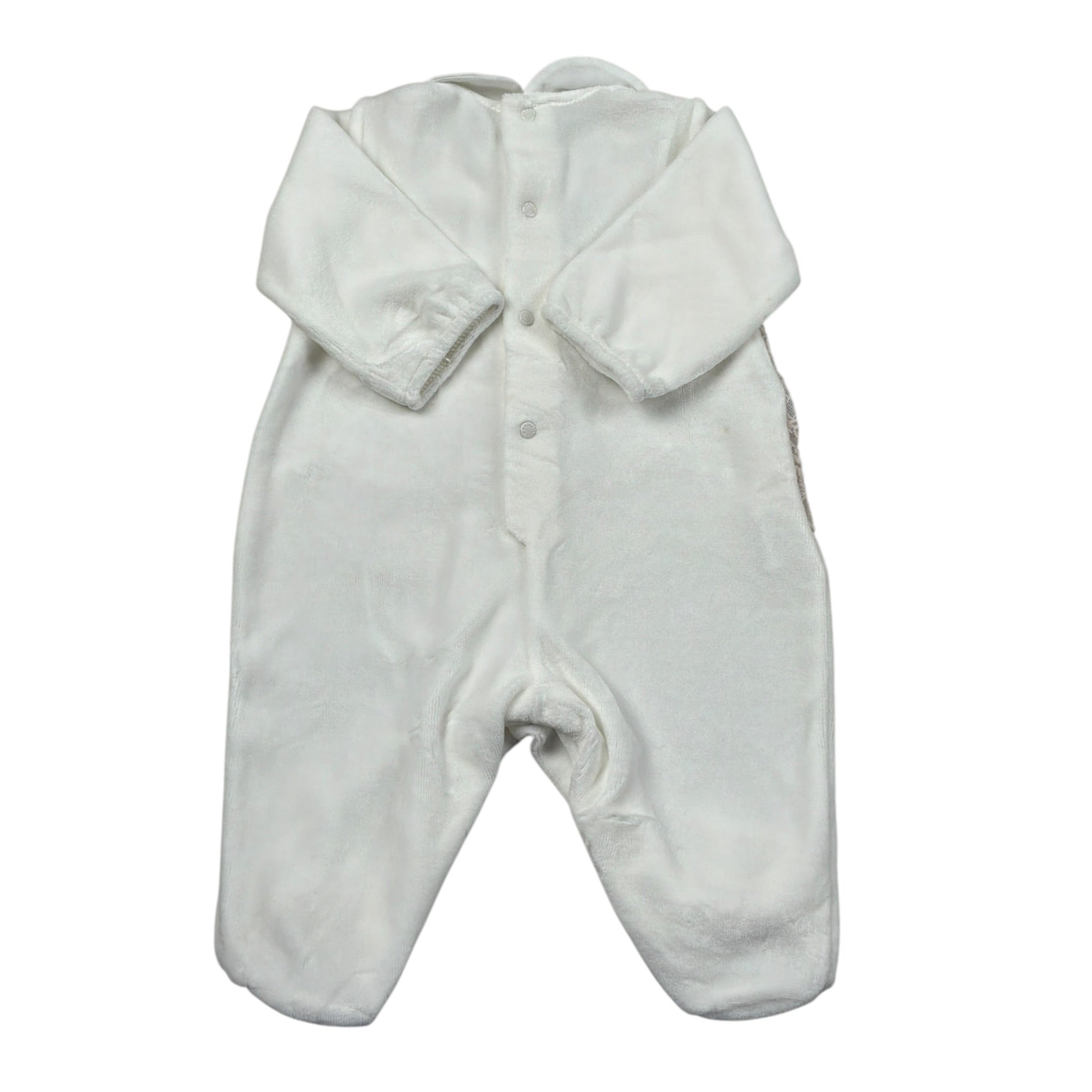 Barcellino Tutina Manica Lunga In Ciniglia Bianco per Neonata 126201 BIANCO BARCELLINO 