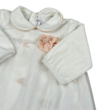 Barcellino Completo 2P Ezzi Maglia-Ghettina In Ciniglia Bianco per Neonata 126202 BIANCO BARCELLINO 