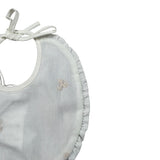 Barcellino Bavetta tinta unita con Ricami Bianco per Neonata 126204 BIANCO BARCELLINO 