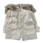 Barcellino Cappotto tinta unita con Cappuccio Panna per Bambina 126405J PANNA BARCELLINO 