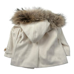 Barcellino Cappotto tinta unita con Cappuccio Panna per Bambina 126405J PANNA BARCELLINO 