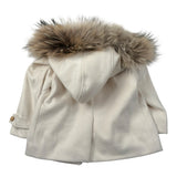 Barcellino Cappotto tinta unita con Cappuccio Panna per Bambina 126405J PANNA BARCELLINO 
