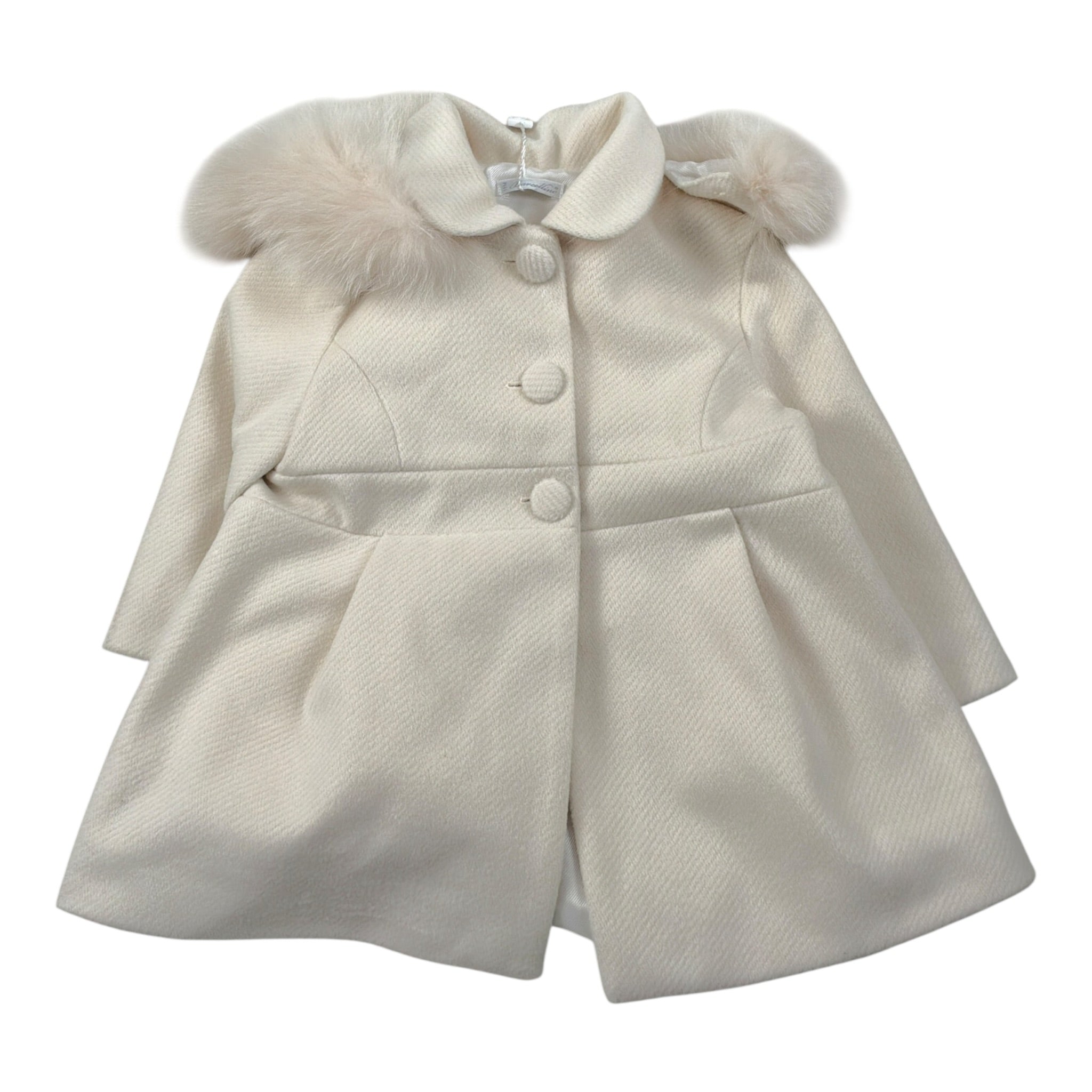 Barcellino Cappotto tinta unita con Cappuccio Panna per Neonata 126417 PANNA BARCELLINO 