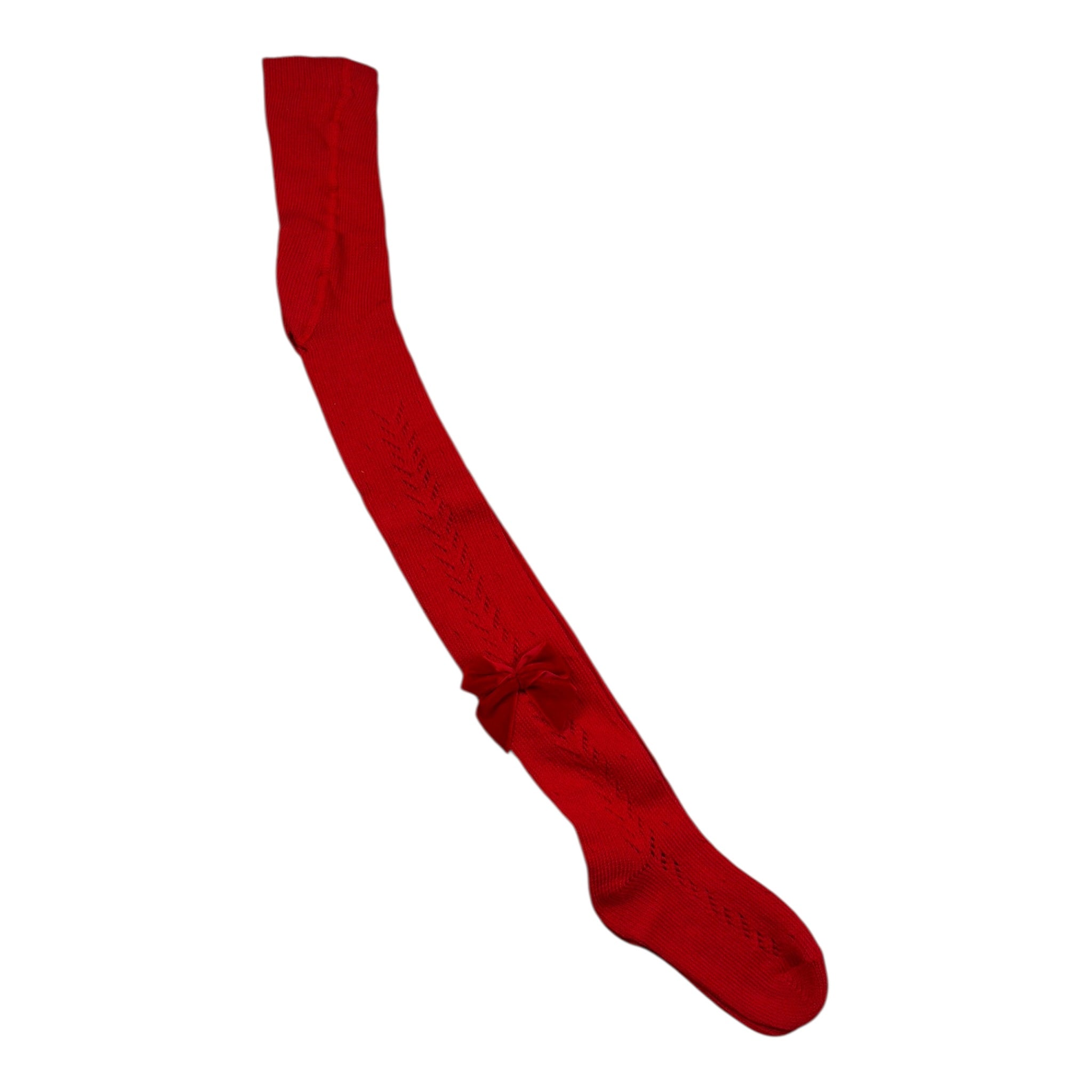 Barcellino Calze tinta unita con Fiocco Rosso per Neonata 1276FAI ROSSO BARCELLINO 