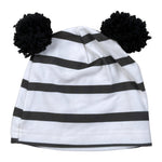 Barcellino Cappello Bicolore con Fantasia A Righe Bianco/Nero per Neonata 4436 BIANCO/NERO BARCELLINO 