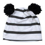 Barcellino Cappello Bicolore con Fantasia A Righe Bianco/Nero per Neonata 4436 BIANCO/NERO BARCELLINO 