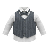 Barcellino Abito Cerimonia 4Pz Gilet-Papillon-Camicia-Pantalone Blu per Neonato 4467 BLU BARCELLINO 