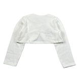 Barcellino Coprispalle tinta unita con Logo Bianco per Bambina 4533J BIANCO BARCELLINO 