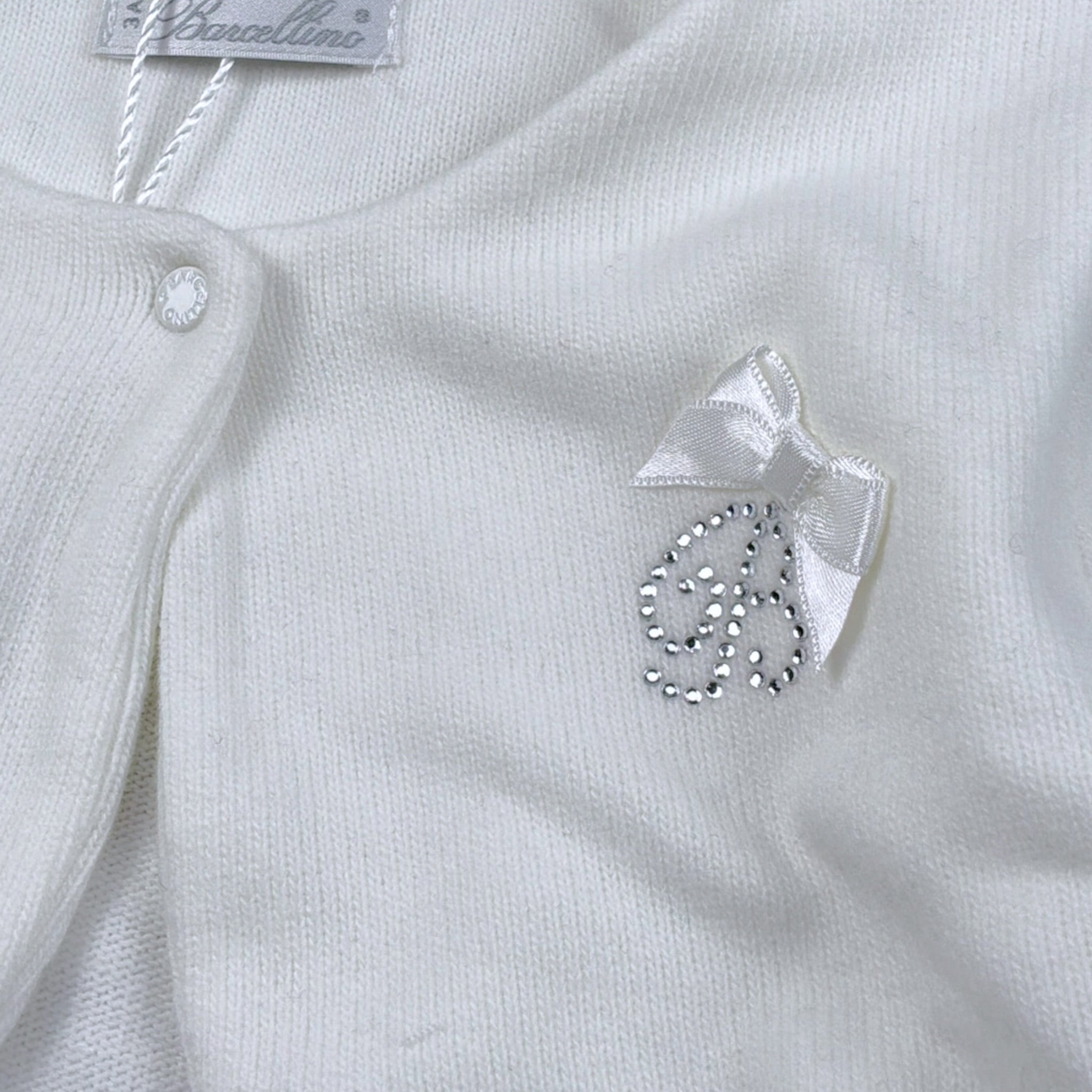 Barcellino Coprispalle tinta unita con Logo Bianco per Bambina 4533J BIANCO BARCELLINO 