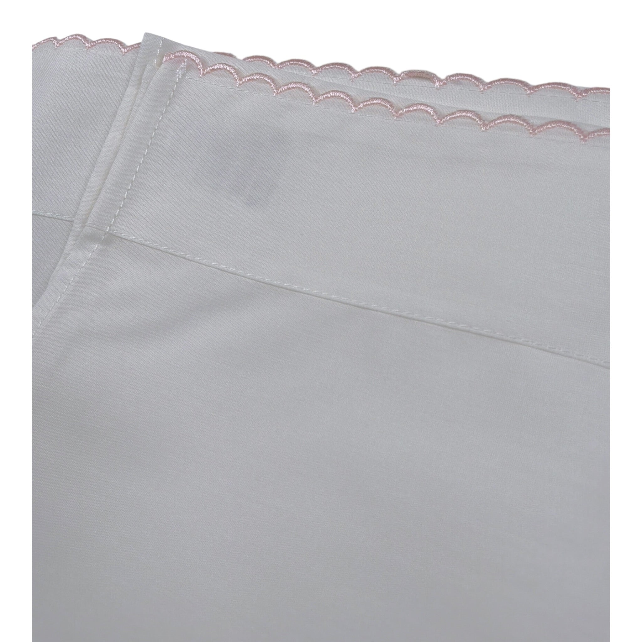 Barcellino Set Lenzuola 3Pz tinta unita con Stampa Bianco per Neonata 9392 BIANCO BARCELLINO 