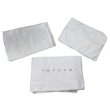 Barcellino Set Lenzuola 3Pz tinta unita con Stampa Bianco per Neonata BO219630 BIANCO BARCELLINO 
