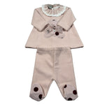 Barcellino Completo 2 Pezzi Shirt-Ghettina tinta unita Rosa per Neonata IN2617 ROSA BARCELLINO 