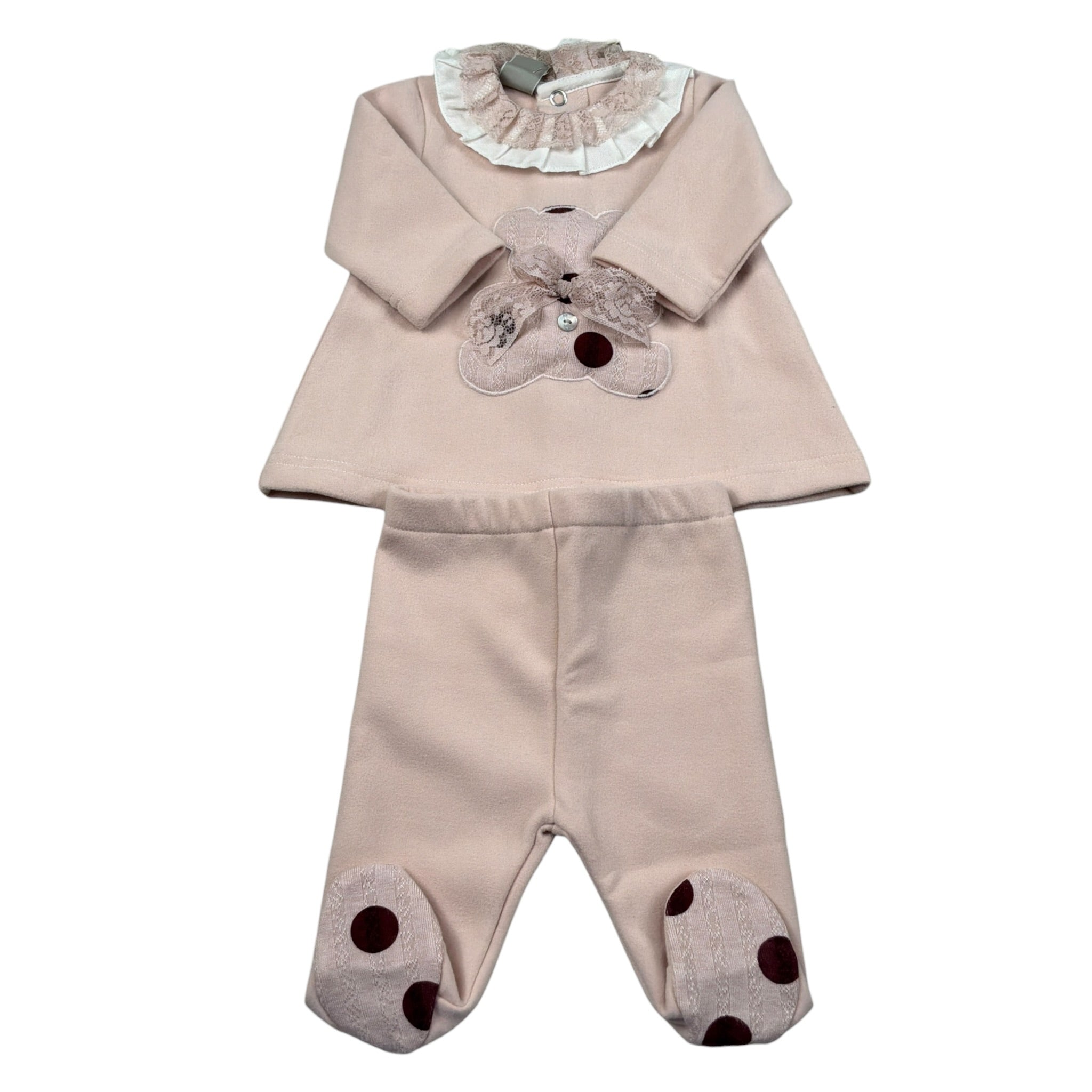 Barcellino Completo 2 Pezzi Shirt-Ghettina tinta unita Rosa per Neonata IN2617 ROSA BARCELLINO 